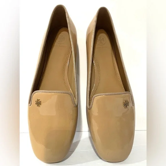 Tory Burch Women's Beige Patent Loafers - Picture 6 of 10